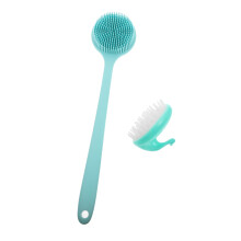 Bath Back Scrubber and Long Handle Shower Brush Set for Gentle Scalp Massage and Easy Storage