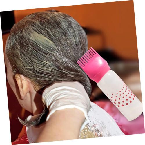 3pcs Hair Dye Applicator Bottle with Root Comb for Precise Application and Even Distribution Pink 2