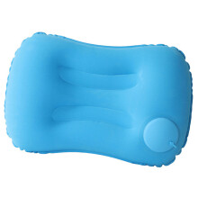 Inflating Flocking Square Pillow With Soft PVC-Sky Blue