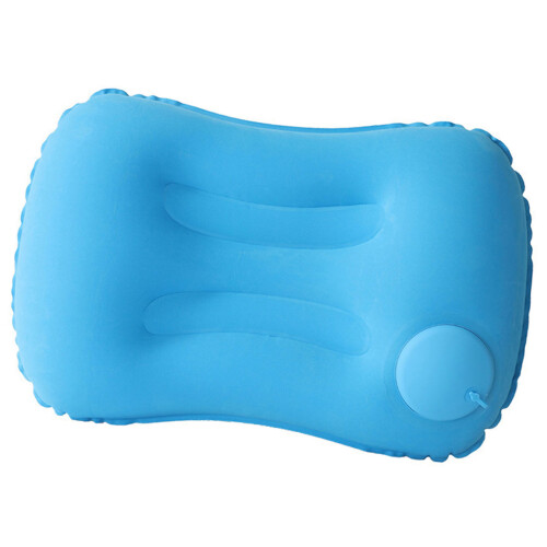Inflating Flocking Square Pillow With Soft PVC-Sky Blue