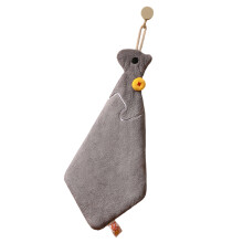 Prosperity Theme Velvet Fleece Kitchen Towel With Cute-grey