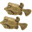 Multipurpose Brasses Tea Pet Sculpture Pufferfishes Office-2pcs 1