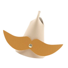 Mustache Shaped PU Leather Glasses Stand Holder For Desk-Beige1