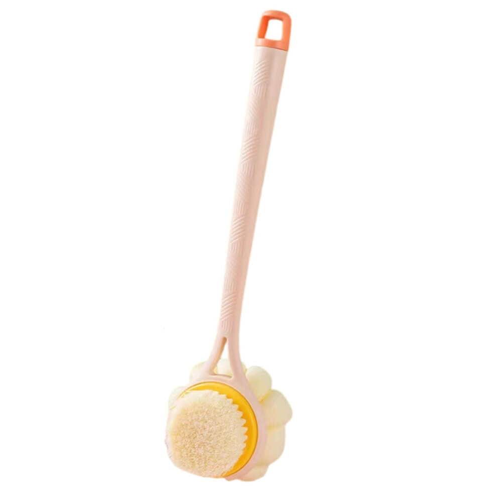 DoubleSided Long Handle Bath Brush Back Scrubber with Soft Nylon Bristles for Gentle Exfoliation