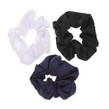3pcs Soft Elastic Hair Scrunchies for Women, Gentle No‑Crease Hair Ties for All‑Day Comfort