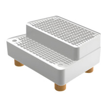 Quiet Two Layer Puss Wastebasket Step with Low Noise-White
