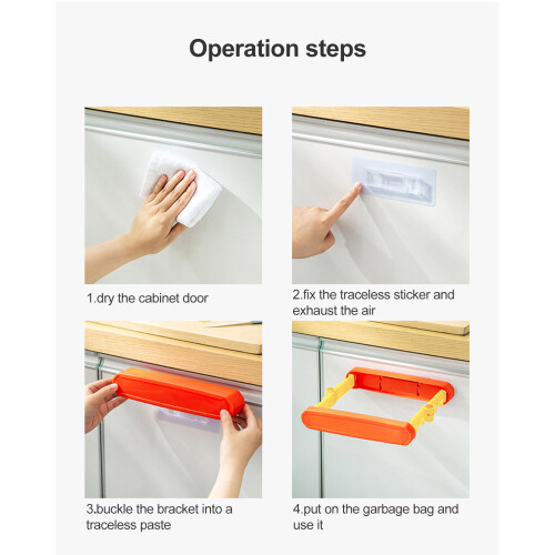 Foldable Plastic Bag Stand for Trash Can Wall Mount, 26x22.5x5cm 2