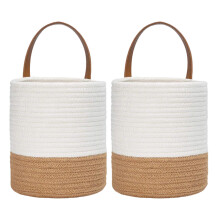 Panier à plantes tissé moderne, pour Pot-Trompette jaune blanc