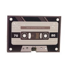 Message Recorder Card Handmade Customizable Sound-Black