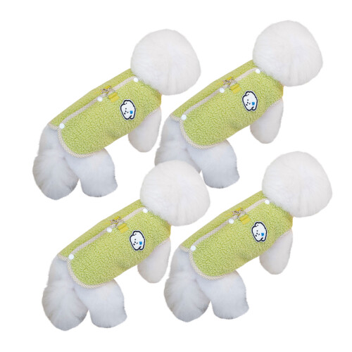 Softable Fleece Dog Vests Back Opening  Quick-Fruit green S