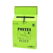 Retro Iron Letter Box Secure Locking-Green big characters