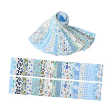 Pack of 40 Soft Cotton Florals Designs Quilt Strips Ideal-Blue