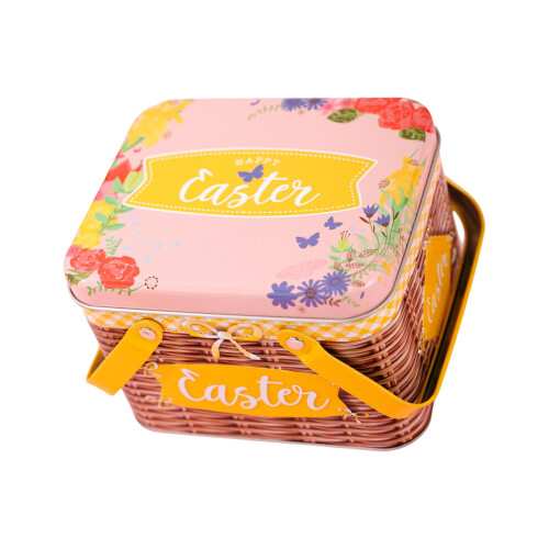 Elegant Easter Themed Tin Box For Home Decoration Practical-D