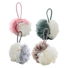 Shower Loofah Set 4pcs Large Mesh Pouf Bath Sponge Exfoliating Scrubber Quick Dry for Travel