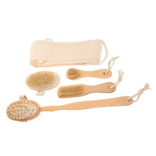 Bath Brush Set with Loofah Shower Scrubber, Gentle Exfoliation for Men and Women, 5pcs