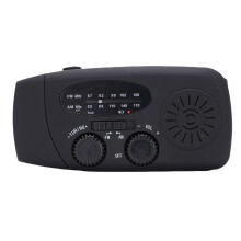 Notfall-Sonnenenergie-Handkurbelradio – 3 LED, Powerbank, SOS-Alarm, Schwarz
