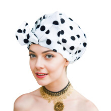 Shower Cap for Women Long Hair White Luxury Waterproof Hair Cap with Adjustable Bow and Reusable Design