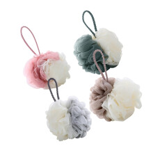 4pcs Large Nylon Shower Loofah Bath Pouf Set for Body Wash, Soft Mesh, Quick Dry Hanging Loop