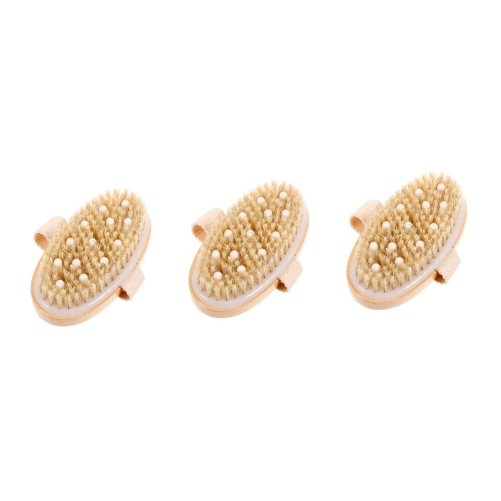 Bath Brush Set with Natural Bristle Body Scrubber, Deep Cleansing, Exfoliating and Back Massage