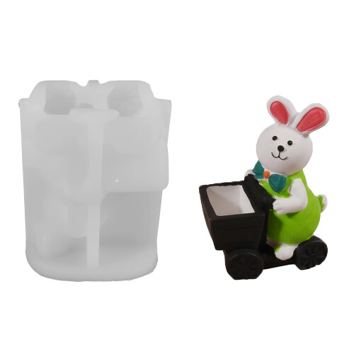 Rabbit Basket Candle Cup Silicone Molds For Resin Casting-B.