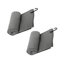 Zachte, comfortabele golfhanddoek van polyester voor-grijs