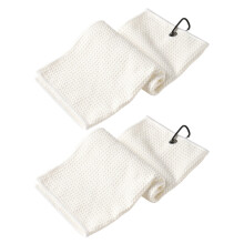 Serviette de golf pratique en polyester portable et-Blanc