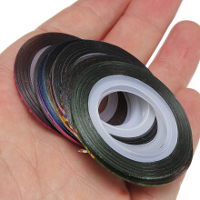 Mixed 12 Colors Self Adhesive Nail Striping Tape Rolls for Precise Nail Art Designs
