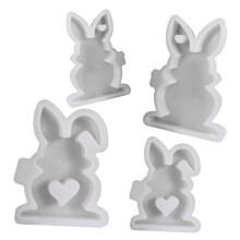 Silicone Easters Rabbits Mould For Home Candle And Craft