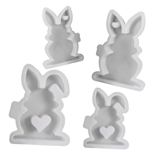 Silicone Easters Rabbits Mould For Home Candle And Craft