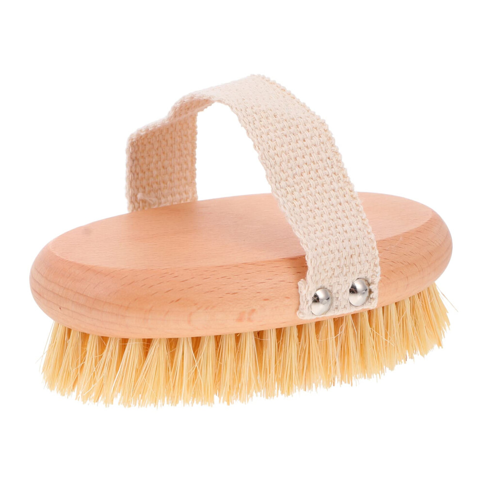 Wooden Body Brush with Natural Bristles for Gentle Exfoliation and Full Body Cleansing