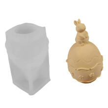 Embossed Hare Easter Eggs Silicone Molds for Resin Casting-C.