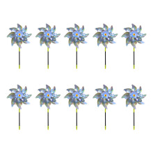 Plastic Wind Powered Bird Prevention Windmills For-Silver