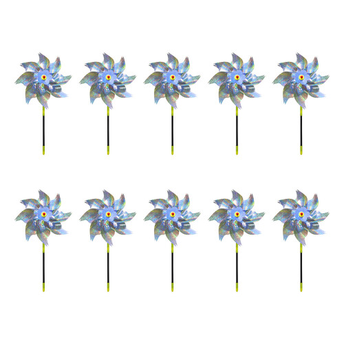 Plastic Wind Powered Bird Prevention Windmills For-Silver