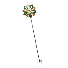 Garden and Patios Decorative Wind Spinner with Iron Flower