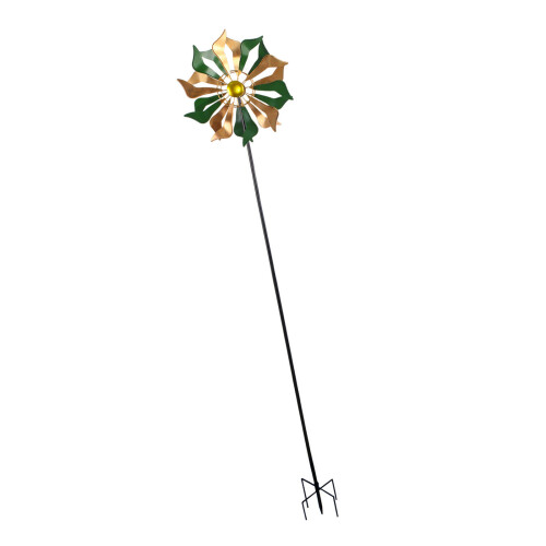 Garden and Patios Decorative Wind Spinner with Iron Flower