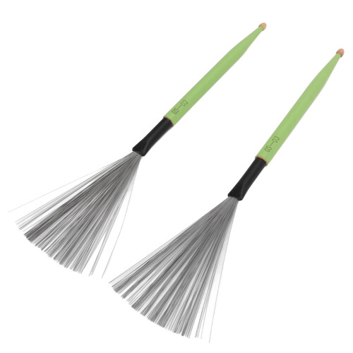 2 Stück Doppelkopf-Maple-Drumstick, Gummi & Stahldraht, Grün 1
