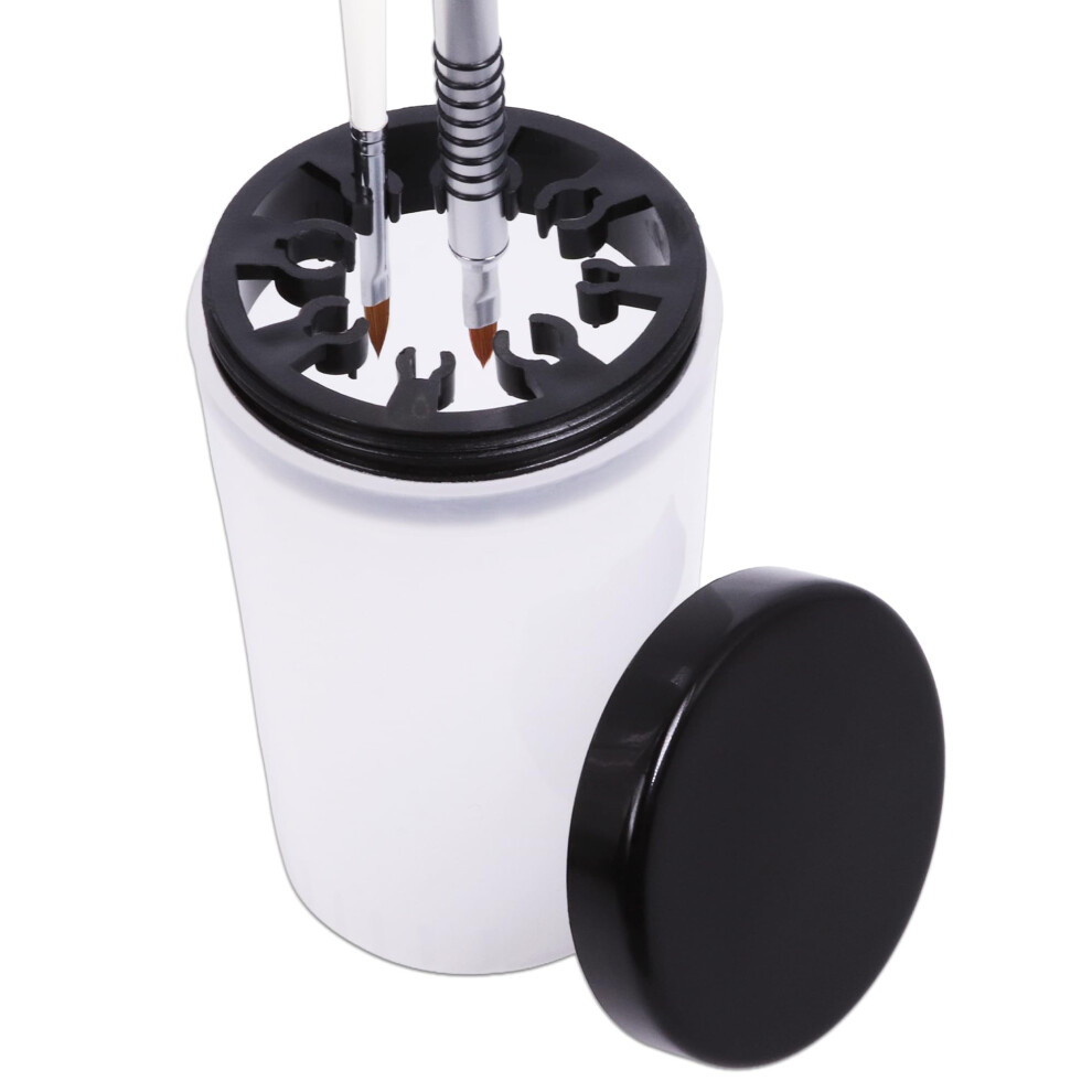Clear Nail Brush Cleaner Cup for Acrylic and UV Gel, Fast Cleaning Jar for Nail Art Brushes