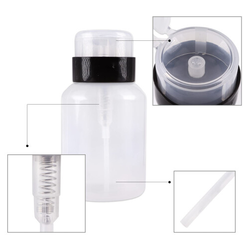 250ml Refillable Pump Dispenser Bottles with Lockable Pump Head for Alcohol and Cleaning Solutions, 2 Pack 2
