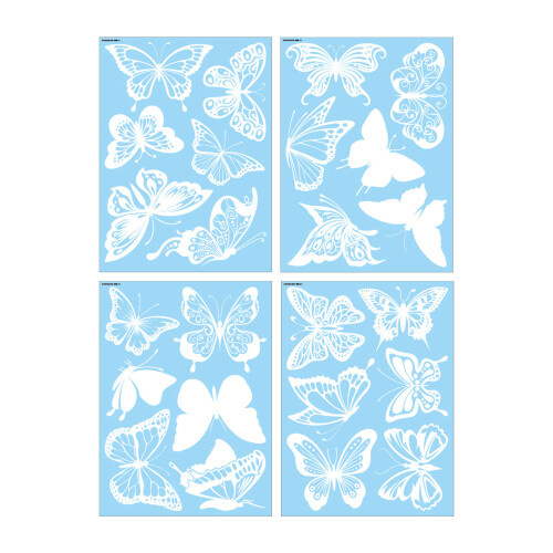 4 Sheets Butterfly Bird Strike Prevention Window Decals PVC 22x30cm 2