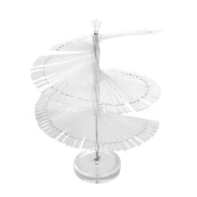 Spiral Fan Nail Display Stand for 120 Tips, Clear Acrylic False Nail Color Chart with Metal Base