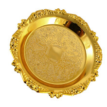 Stevig smeedijzeren dienblad voor feestjes,-Goud. 8 inch