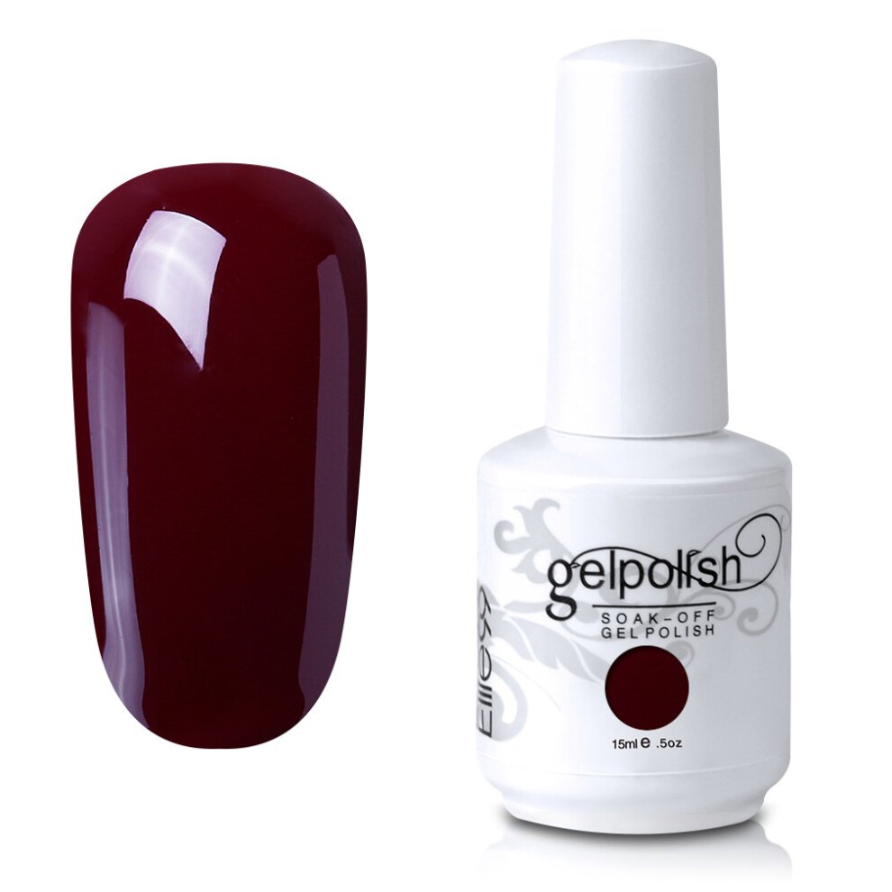 Red 15Ml Dark Gel Nail Polish Uv Led Soak Off Longlasting Gloss Salon Quality