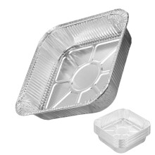 100Pcs Square Shape Baking Pans 8Inch Aluminum Foil Pans Cooking
