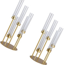 Bougies en fer acrylique simples, 2 pièces, pour-acompte Gold 5