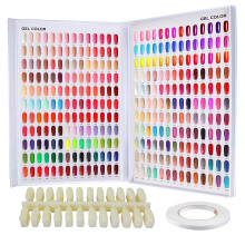 308 Grid Nail Color Display Book with 360 Clear Tips, Professional Nail Polish Swatch Organizer for Salons