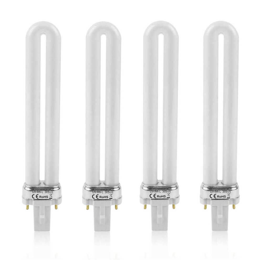 Light 4 Pack 9W U Shape Uv Nail Lamp Replacement Bulbs For Fast Gel Curing And Salongrade Performance