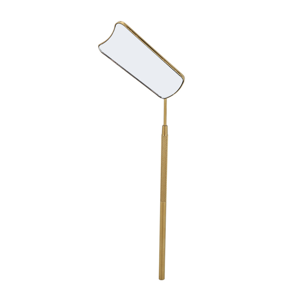 Gold Fanshaped Eyelash Extension Mirror Hd Stainless Steel For Women