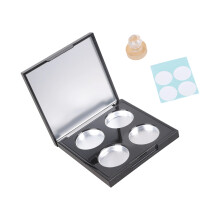 Portable 4 Compartment Eyeshadow Storage Box Plastic-Black
