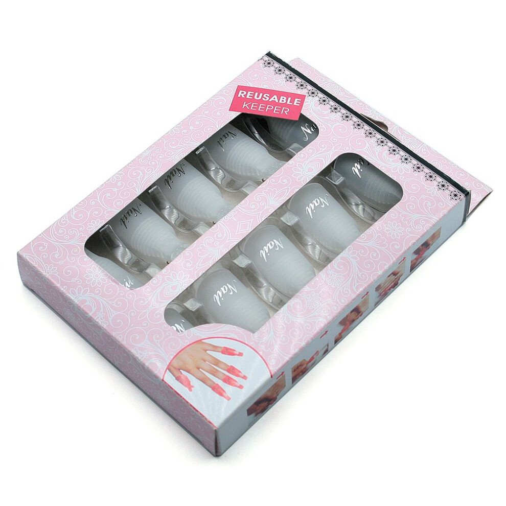 10Pcs Nail Soak Off Clips for Gel Polish Removal, Reusable Plastic Nail Art Cap Set for Salon and Home Use