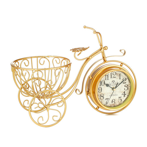 Desk Clock Metal Decorative Clock Retro Table Clock Battery